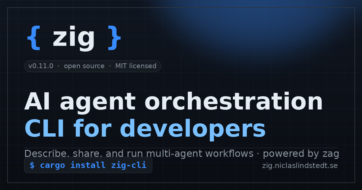 zig — AI agent orchestration CLI for developers